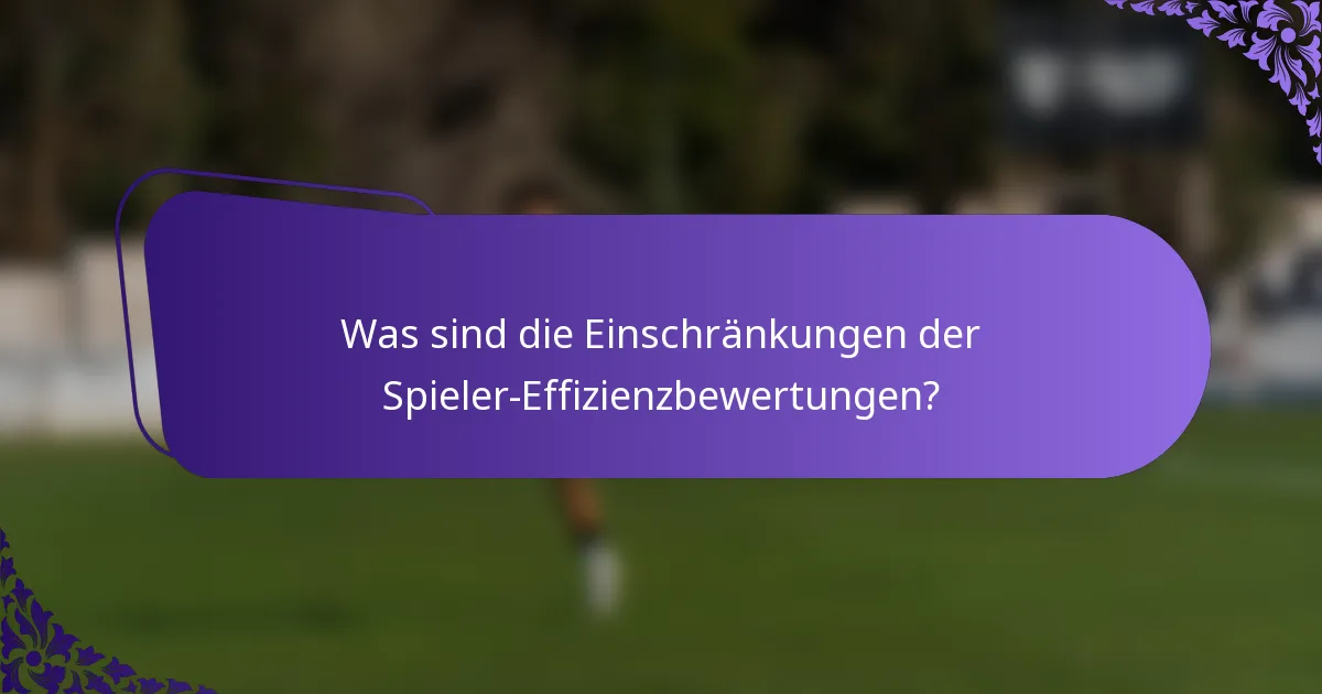 Was sind die Einschränkungen der Spieler-Effizienzbewertungen?