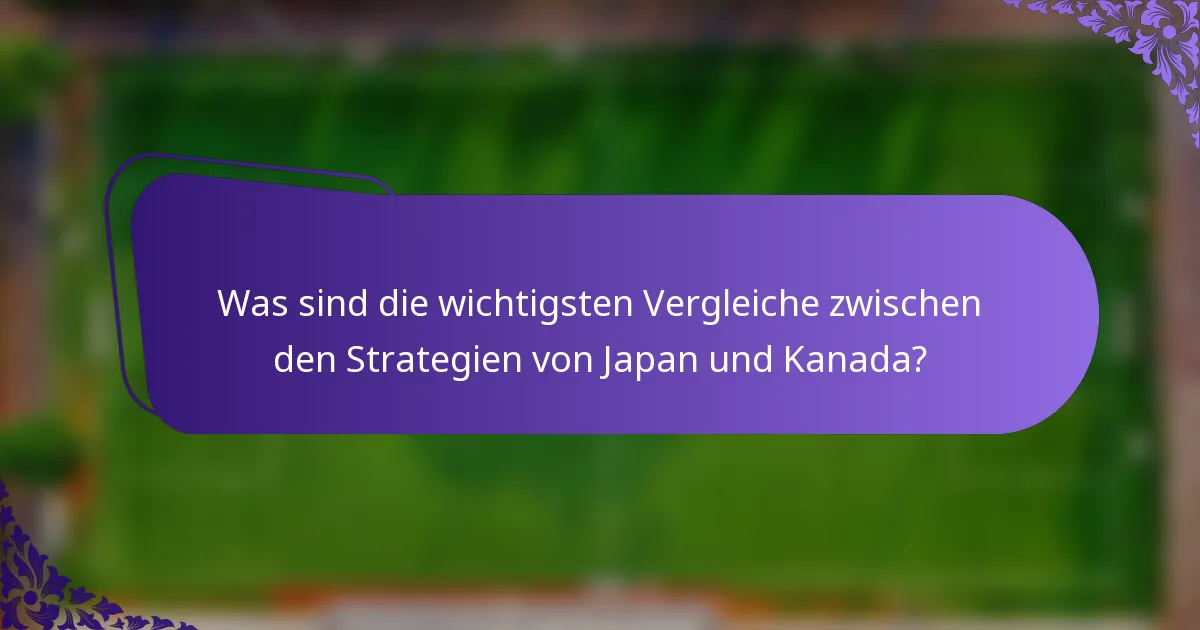 Was sind die wichtigsten Vergleiche zwischen den Strategien von Japan und Kanada?