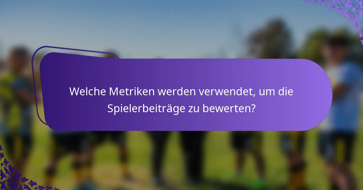Welche Metriken werden verwendet, um die Spielerbeiträge zu bewerten?