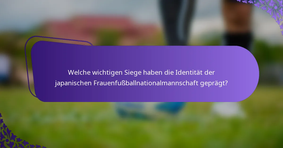 Welche wichtigen Siege haben die Identität der japanischen Frauenfußballnationalmannschaft geprägt?