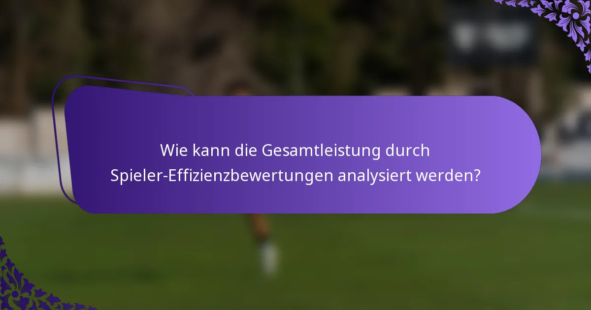 Wie kann die Gesamtleistung durch Spieler-Effizienzbewertungen analysiert werden?