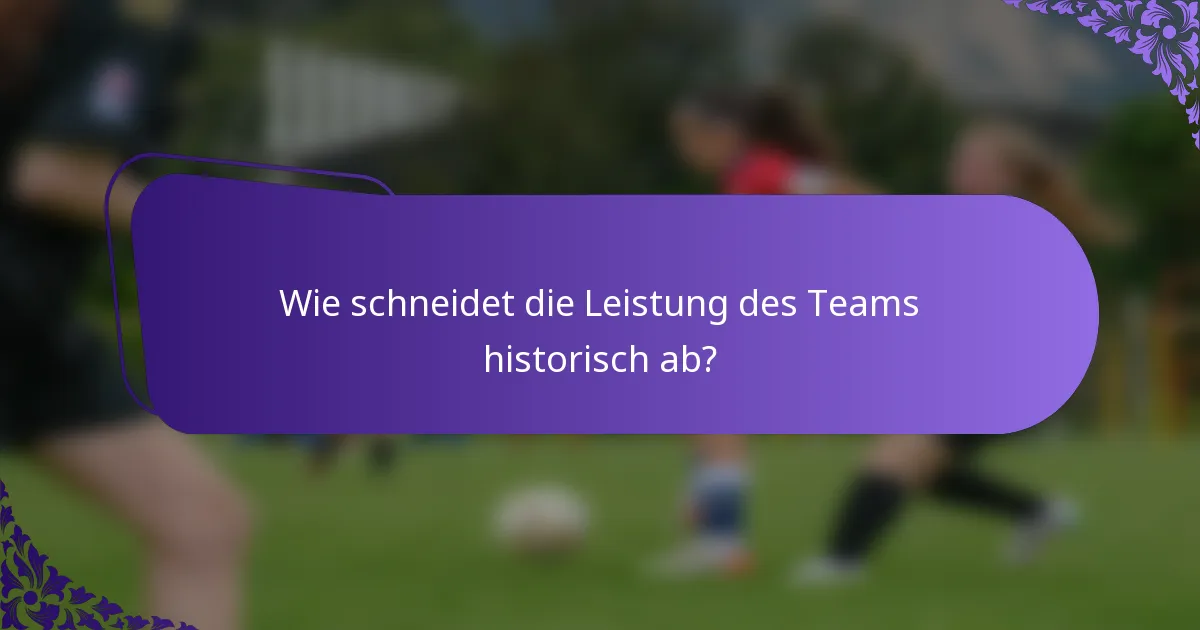 Wie schneidet die Leistung des Teams historisch ab?